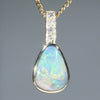 Natural  Australian Boulder  Opal  and Diamond Gold Pendant Code -GPA143
