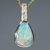 10k Gold and Diamonds Australian Opal Pendant