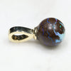 Australian Boulder Opal Matrix and Diamond  Gold Pendant Code -GB8