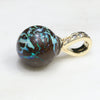 Opal matrix gold pendant