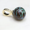 Boulder Opal Matrix and Diamond  Gold Pendant Code -GB10