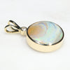 Natural  Australian Boulder  Opal  and Diamond Gold Pendant (12mm x 12mm) Code -GPA145