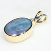 Natural  Australian Boulder  Opal and Diamond Gold Pendant Code -GPA150