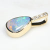 Natural  Australian Boulder  Opal  and Diamond Gold Pendant Code -GPA143