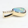 Natural  Australian Boulder  Opal  and Diamond Gold Pendant Code -GPA143