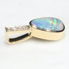 Natural  Australian Boulder  Opal  and Diamond Gold Pendant Code -GPA143