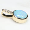 Natural  Australian Boulder  Opal  and Diamond Gold Pendant Code -GPA144