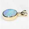 Natural  Australian Boulder  Opal  and Diamond Gold Pendant Code -GPA151