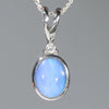 Natural Australian Solid Boulder Opal Silver Pendant With Diamond