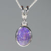 Natural Opal PendantSterling Silver-Natural Australian Opal-Natural Diamond