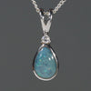 Natural Australian Solid Boulder Opal and Diamond Pendant