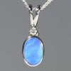 Natural Australian Boulder Opal and Diamond Silver Pendant with Silver Chain Code -SD37