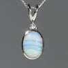 Natural Australian Boulder Opal and Diamond Silver Pendant with Silver Chain Code -SD26