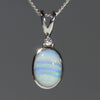 Natural Australian Boulder Opal and Diamond Silver Pendant with Silver Chain Code -SD26
