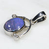 Sterling Silver - Solid Boulder Opal - Natural Diamonds