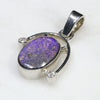 Silver - Solid Boulder Opal - Natural Diamonds