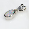 Natural Australian Boulder Opal and Diamond Silver Pendant with Silver Chain Code -SD12