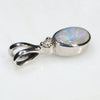 Natural Australian Boulder Opal and Diamond Silver Pendant with Silver Chain Code -SD12