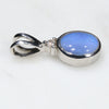 Natural Australian Boulder Opal and Diamond Silver Pendant with Silver Chain Code -SD09