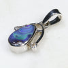 Natural Australian Boulder Opal and Diamond Silver Pendant with Silver Chain Code -SD46