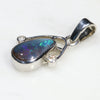 Sterling Silver-Solid Opal- natural Diamond