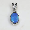 Natural Australian Boulder Opal and Diamond Silver Pendant with Silver Chain Code -SD37