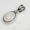 Natural Australian Boulder Opal and Diamond Silver Pendant with Silver Chain Code -SD23