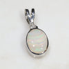 Natural Australian Boulder Opal and Diamond Silver Pendant with Silver Chain Code -SD23