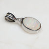Natural Australian Boulder Opal and Diamond Silver Pendant with Silver Chain Code -SD23