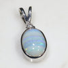 Natural Australian Boulder Opal and Diamond Silver Pendant with Silver Chain Code -SD26
