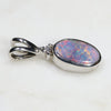 Natural Australian Boulder Opal and Diamond Silver Pendant with Silver Chain Code -SD07