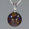 Natural Australian Matrix Opal Silver Pendant