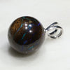 Australian Boulder Matrix Opal Silver Loop Pendant with Silver Chain