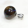Australian Boulder Matrix Opal Silver Loop Pendant with Silver Chain