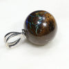 Australian Boulder Matrix Opal Silver Loop Pendant with Silver Chain