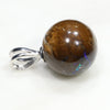 Australian Boulder Matrix Opal Silver Loop Pendant with Silver Chain