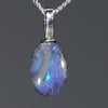Australian Boulder Opal Silver Loop Pendant with Silver Chain Code -SPA301