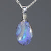 Australian Boulder Opal Silver Loop Pendant with Silver Chain Code -SPA301