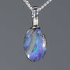 Australian Boulder Opal Silver Loop Pendant with Silver Chain Code -SPA301
