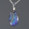 Australian Boulder Opal Silver Loop Pendant with Silver Chain Code -SPA301