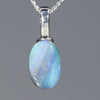 Australian Boulder Opal Silver Loop Pendant with Silver Chain Code -SPA299