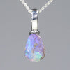 Australian Boulder Opal Silver Loop Pendant with Silver Chain