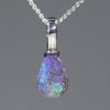 Australian Boulder Opal Silver Loop Pendant with Silver Chain