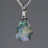 Australian Boulder Opal Silver Loop Pendant with Silver Chain Code -SPA288