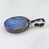 Australian Boulder Opal Silver Loop Pendant with Silver Chain Code -SPA301