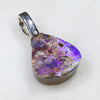 Australian Boulder Opal Silver Loop Pendant with Silver Chain