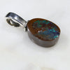 Australian Boulder Opal Silver Loop Pendant with Silver Chain