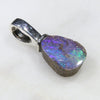 Australian Boulder Opal Silver Loop Pendant with Silver Chain