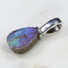 Australian Boulder Opal Silver Loop Pendant with Silver Chain