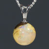 Natural Australian Boulder Opal Ball Silver Pendant